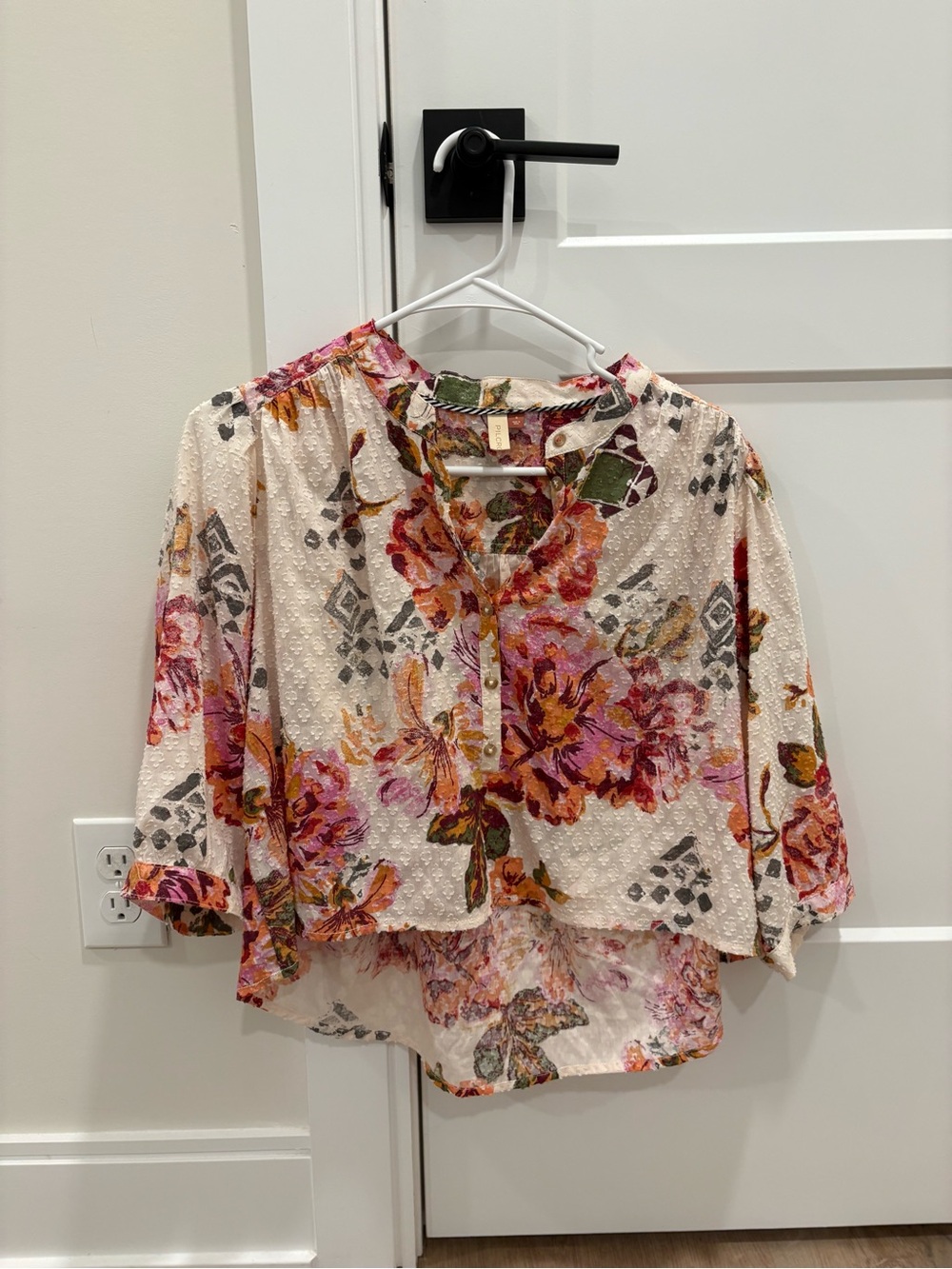 Pilcro By Anthropologie Cropped Surf Blouse Size Small - Picture 2 of 7